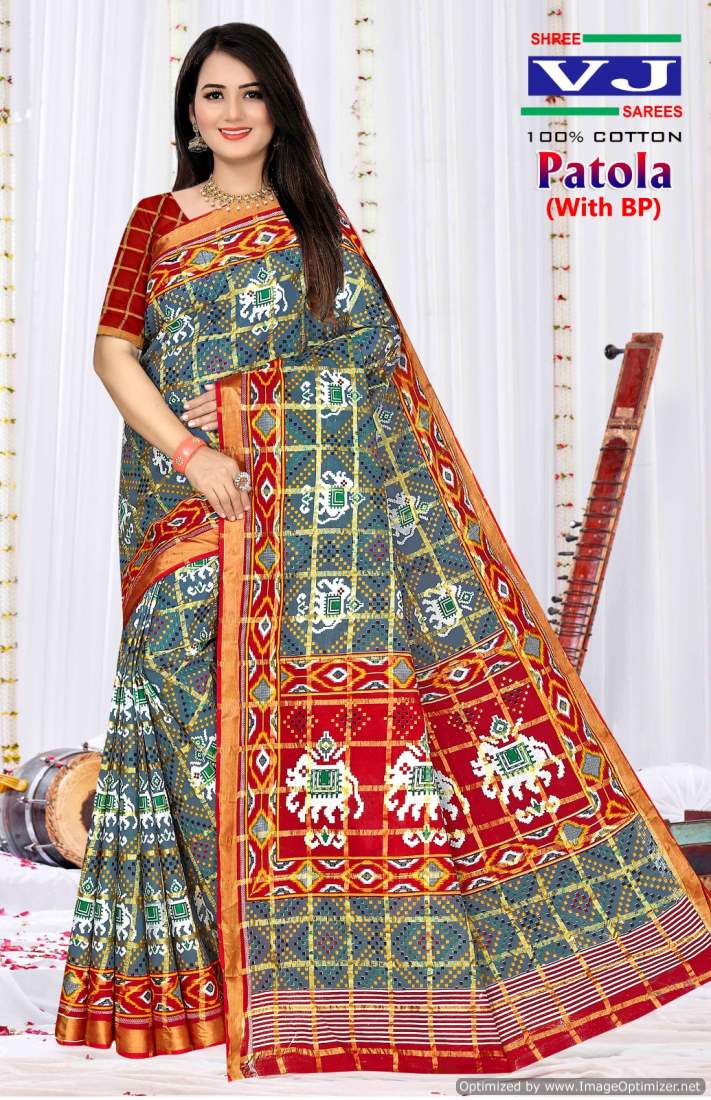 Shree Vj Patola Printed Cotton Daily Wear Sarees Wholesale Suppliers In Mumbai
